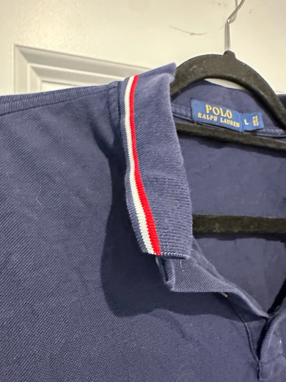 Ralph Lauren Navy Polo with Red Logo and Trim